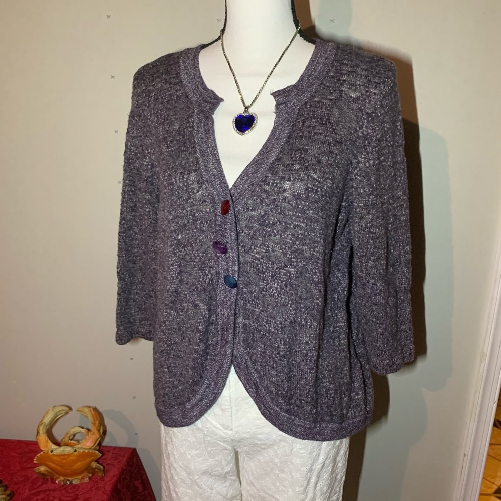 Christopher and Banks Purple Cardigan Sweater